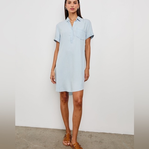 Rails Valerie Dress Light Vintage Denim Tencel Mini Dress Size Small - Picture 1 of 14